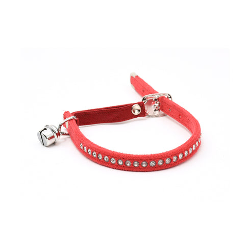 Zgarda pentru pisici Swarovski Rosu